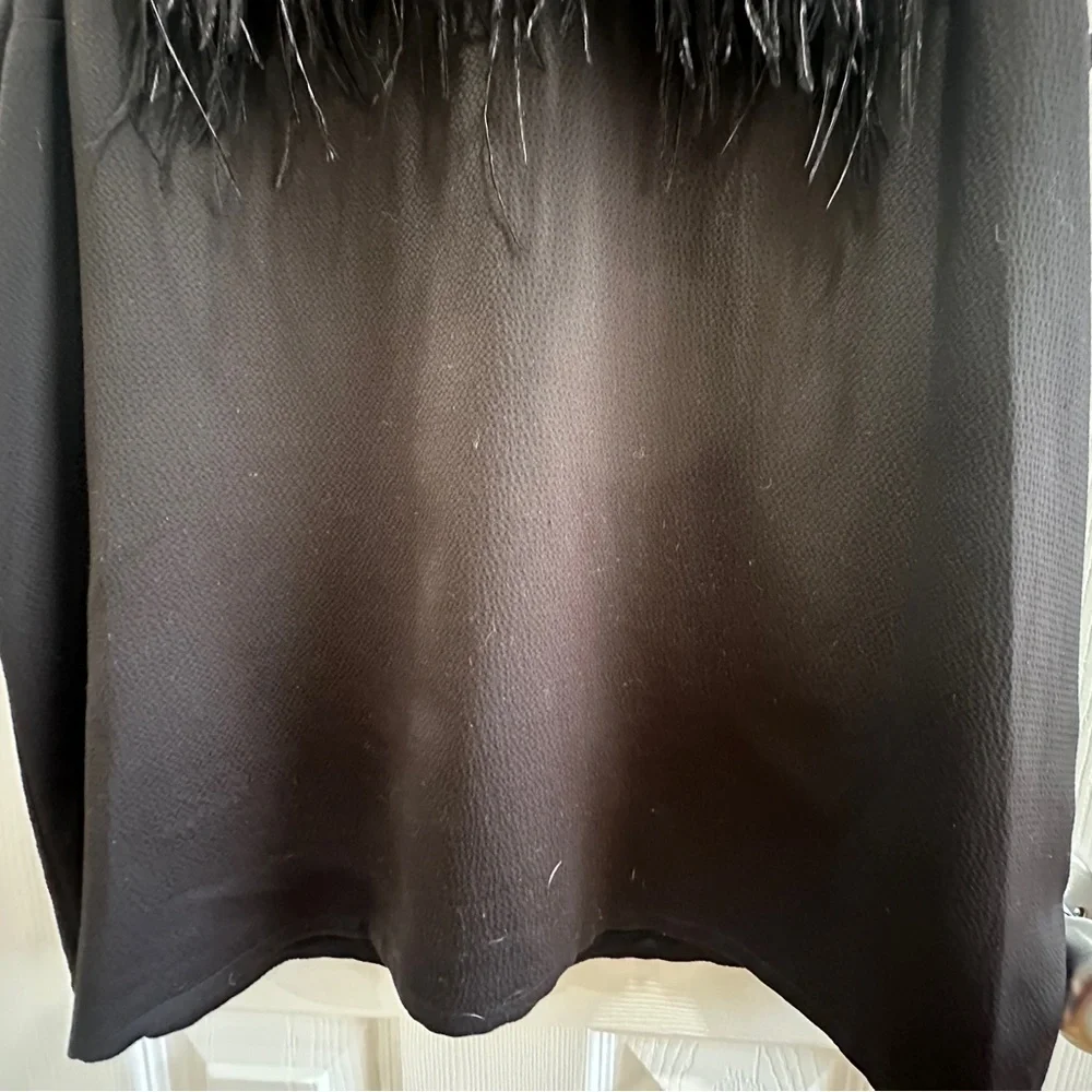Michael Kors Black Ostrich Feather Sleeveless Blouse NWOT - Picture 6 of 10